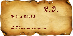 Nyáry Dávid névjegykártya